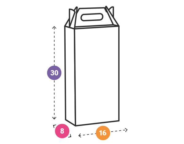 Scatola maniglia 2 bottiglie