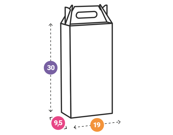 Scatola maniglia 2 bottiglie
